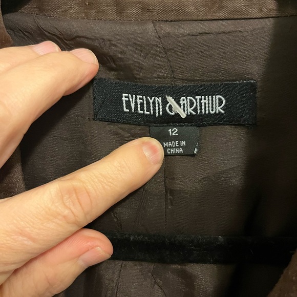 Evelyn & Arthur Women’s Sz12 Brown Silk Linen Blazer, 3 Button Front,  Lined - Picture 3 of 9
